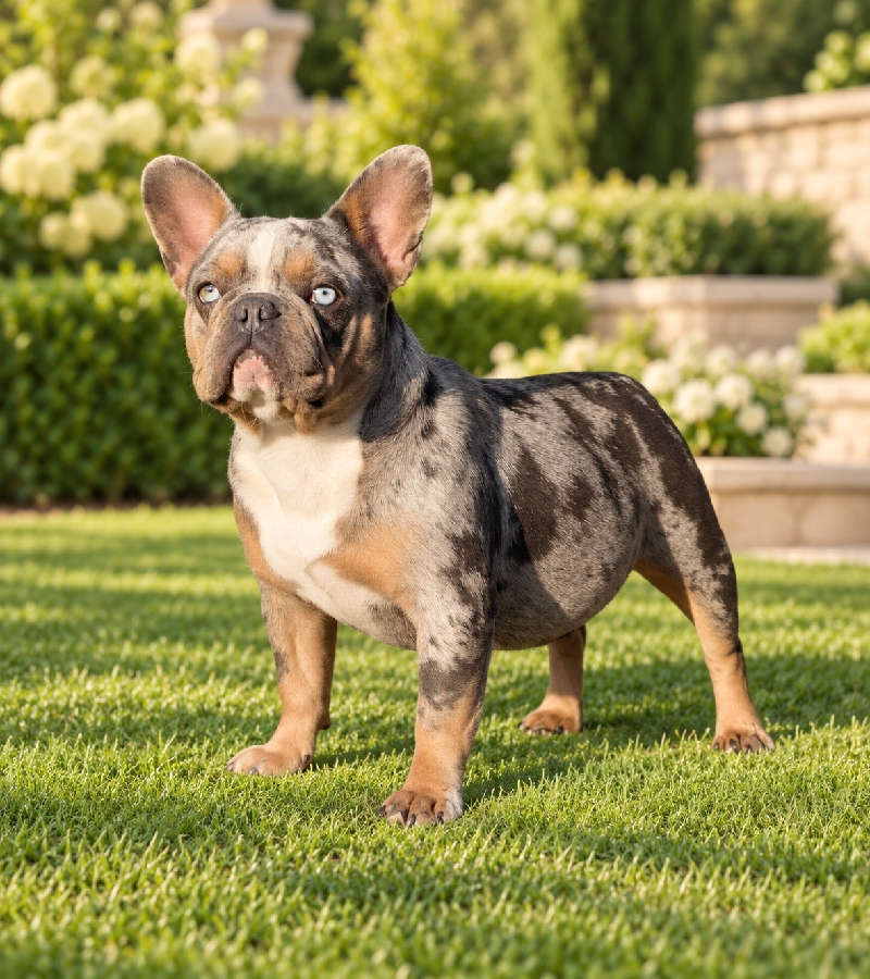 Femelle Bouledogue Français Silver Merle Cherry Tan 